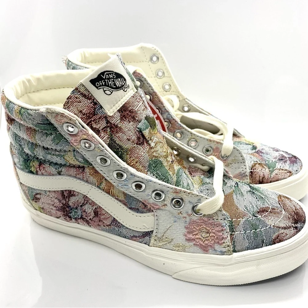 Vans Sk8-Hi Tapestry Vintage Metallic Floral High Top Sneakers 7 - Picture 7 of 8